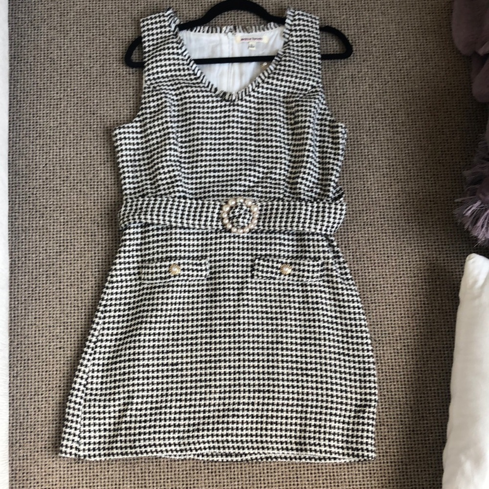 Jealous Tomato black and white tweed dress